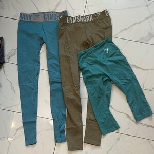 Gymshark women’s  Leggings - Teal and Olive